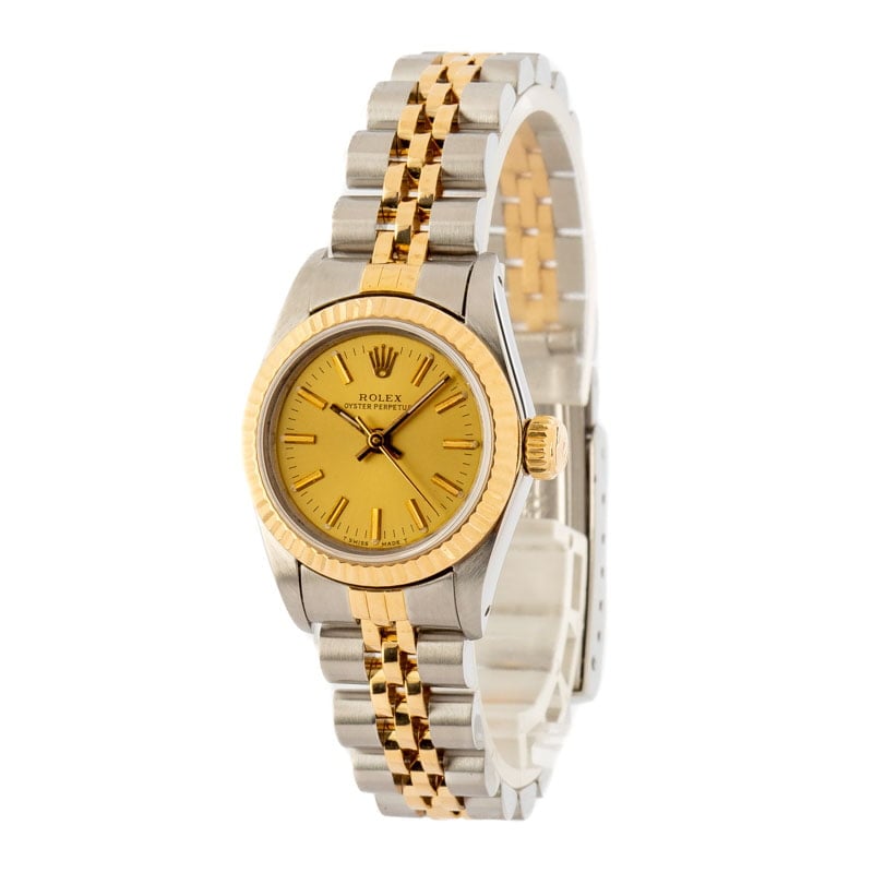 Used Rolex Ladies Oyster Perpetual 67193 Champagne