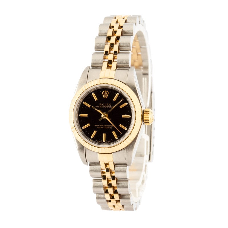 Rolex Ladies Oyster Perpetual 67193 Fluted Bezel