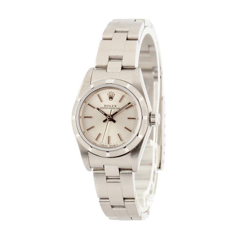 Ladies Rolex Oyster Perpetual 76030 Silver Dial