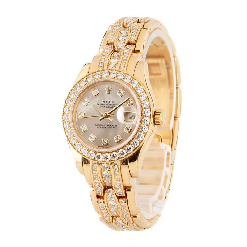 Pre-Owned Ladies Rolex Pearlmaster 80298 18k Yellow Gold