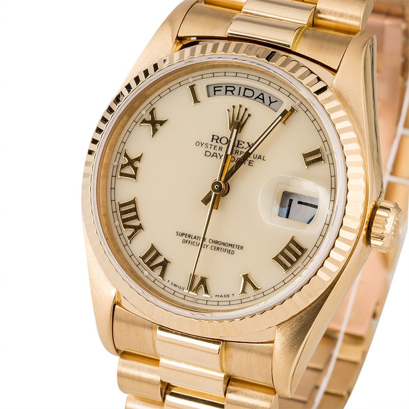 Rolex President 18038 Ivory Roman Dial