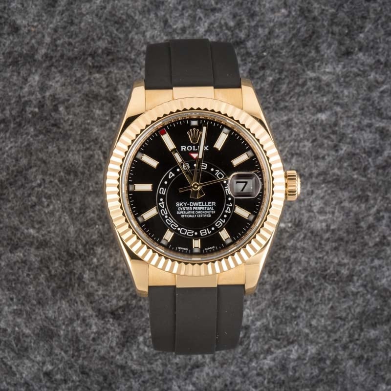 Rolex Sky-Dweller 326238 Yellow Gold on Oysterflex