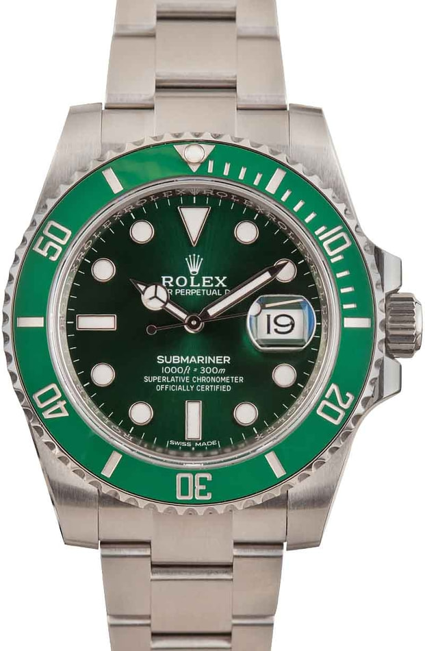 Rolex Submariner Hulk Green Dial Steel Mens Watch