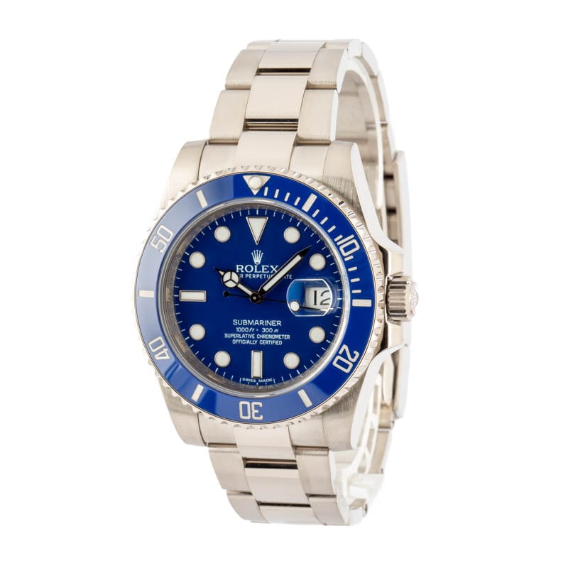 Rolex Submariner 116619 18k White Gold Smurf