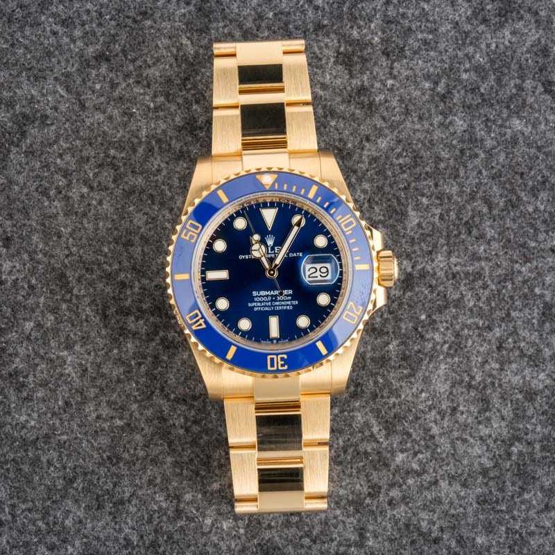 Rolex Submariner 126618 18k Yellow Gold Blue Dial