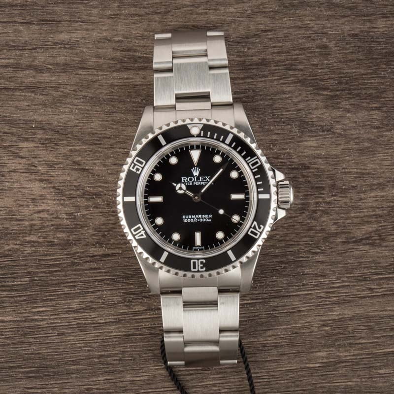 1990 Rolex Submariner Men's Watch 14060 Black Dial Bezel 40mm