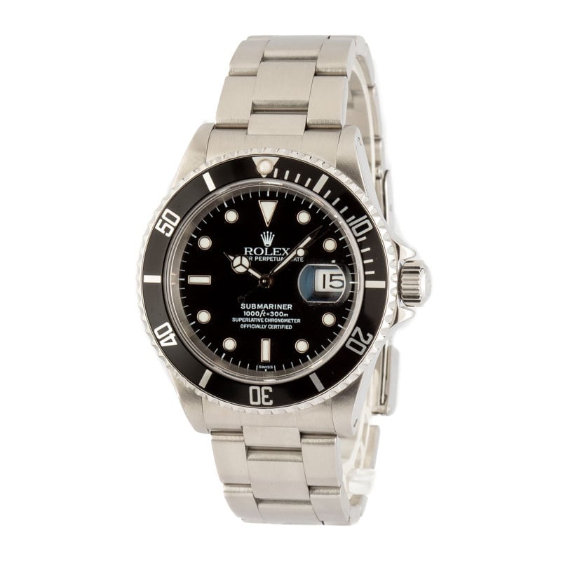 Pre-Owned Rolex Submariner 16610 Black Dial