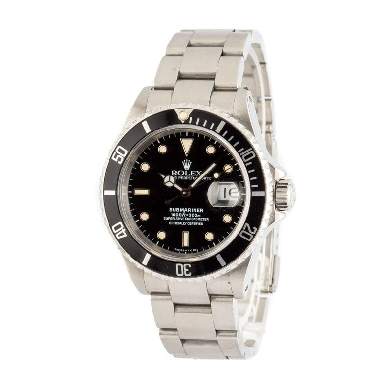 Pre-Owned Rolex Submariner 16610 Black Dial