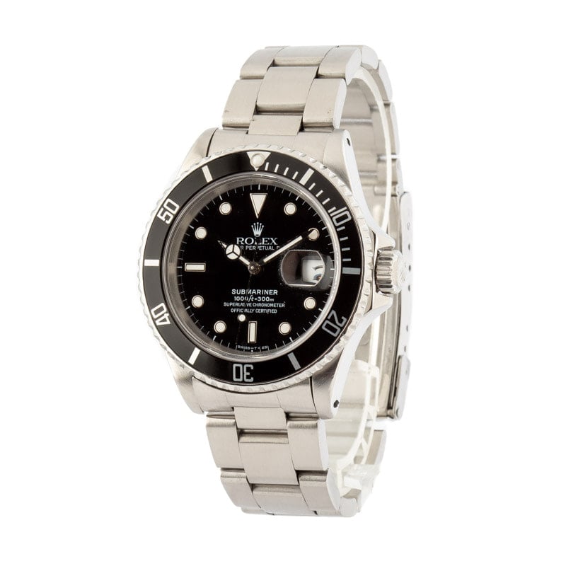 Pre-owned Rolex Submariner 16610 Steel Oyster