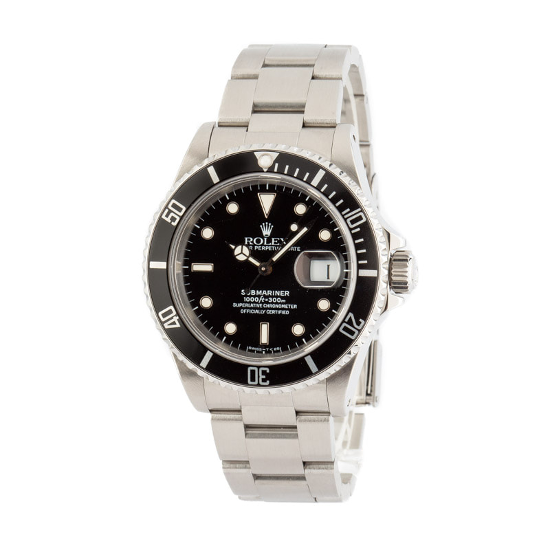 Rolex Stainless Steel Submariner 16610 Black