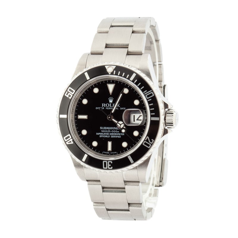 Mens Rolex Submariner 16610 Stainless Steel