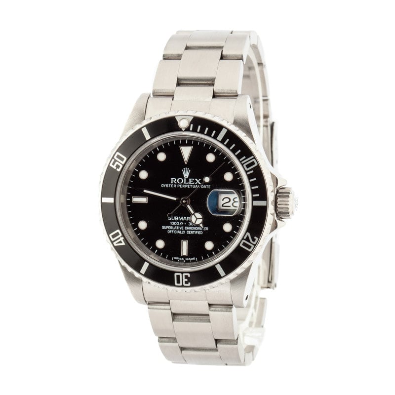 Used Rolex Submariner ref 16610 Black Dial