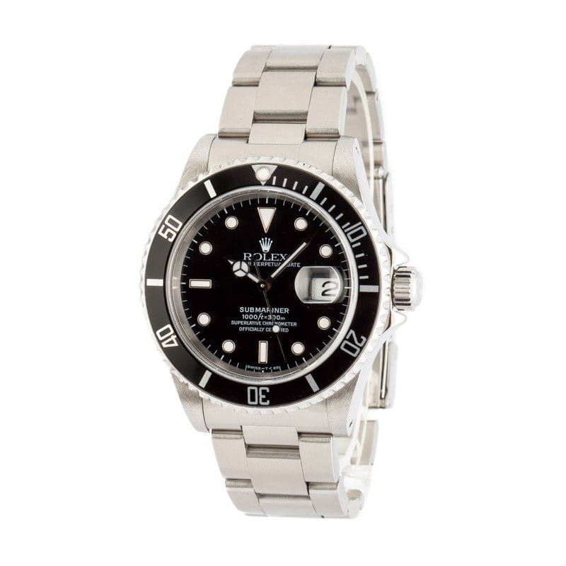 Pre-Owned Rolex Submariner 16610 Black Dial