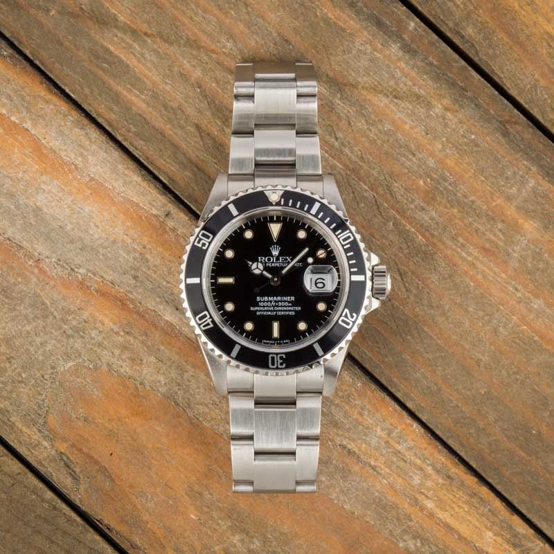 Pre-Owned Rolex Submariner 16610 Black Dial