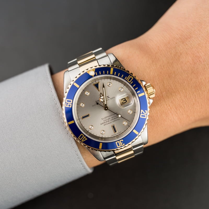 Men's Rolex Submariner 16613 Serti Dial