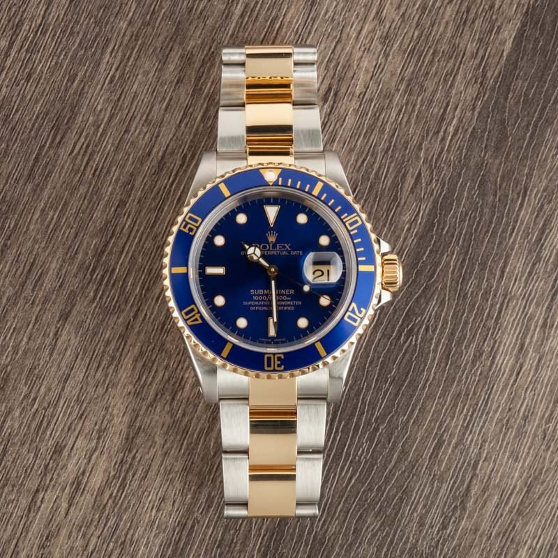 Rolex Submariner Blue 16613 Two Tone Oyster Bracelet