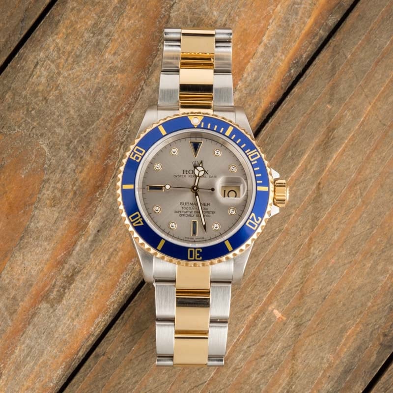 Pre-Owned Rolex Submariner 16613T Serti Dial