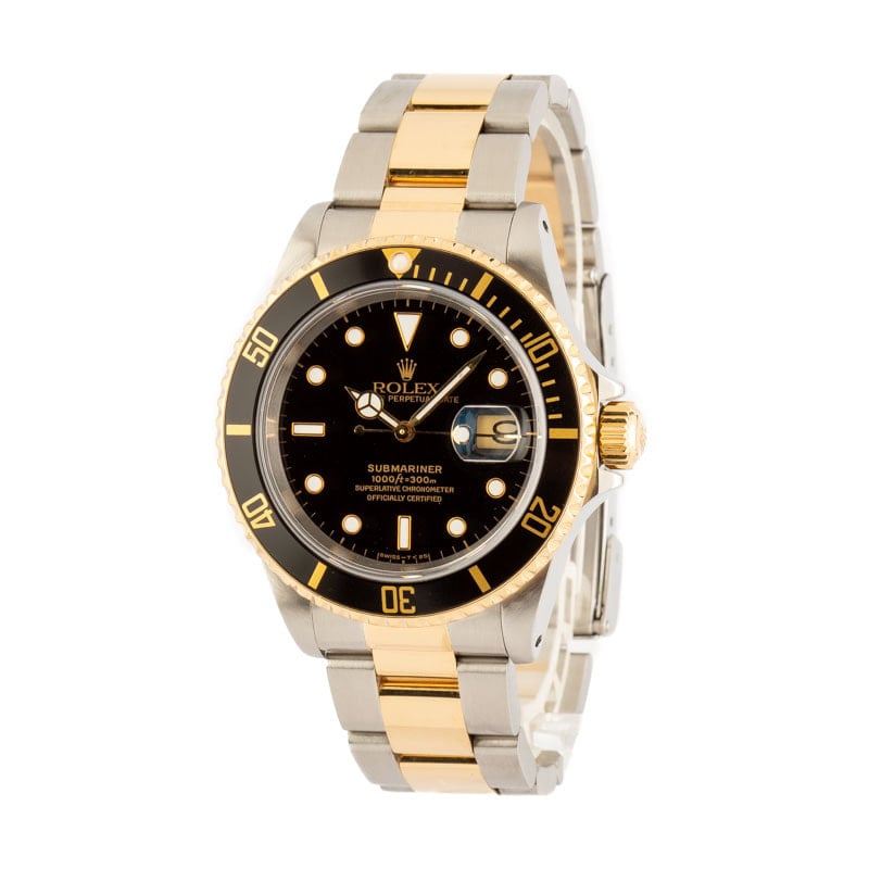 Rolex Submariner 16613 Black Dial with Two Tone Oyster