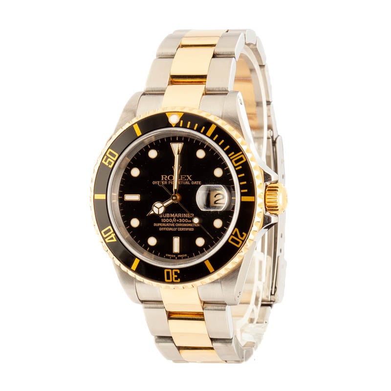 Rolex Submariner 16613 Black Dial with Two Tone Oyster