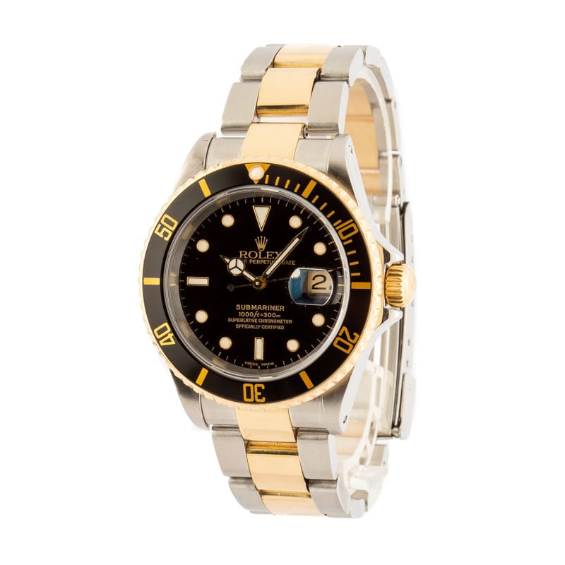 Rolex Submariner Two Tone 16613 Black Bezel