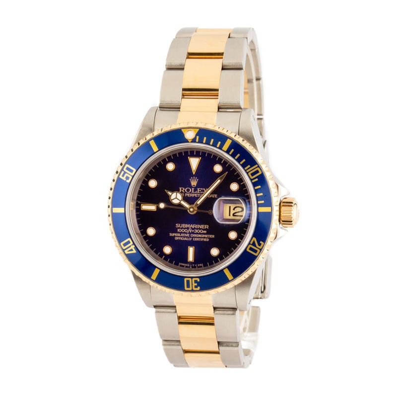 Rolex Submariner Blue 16613 Two Tone Oyster Bracelet