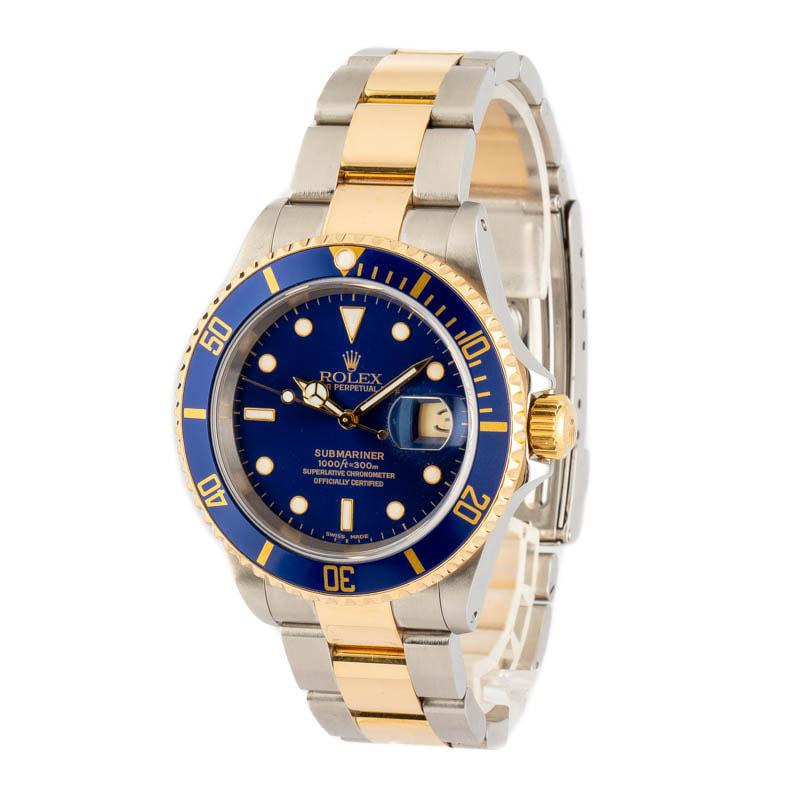 Men's Rolex Submariner 16613 Blue