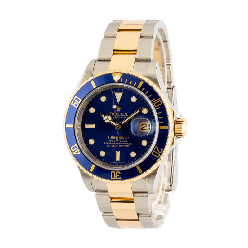 Rolex Submariner 16613 Blue Dial Two Tone Oyster