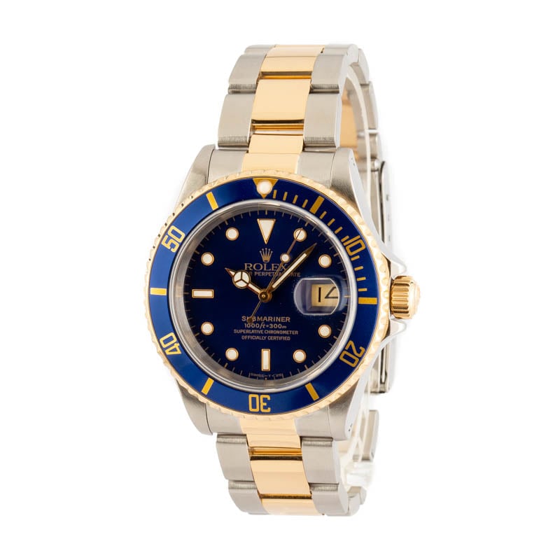 Rolex Two-Tone Submariner 16613 Blue Bezel