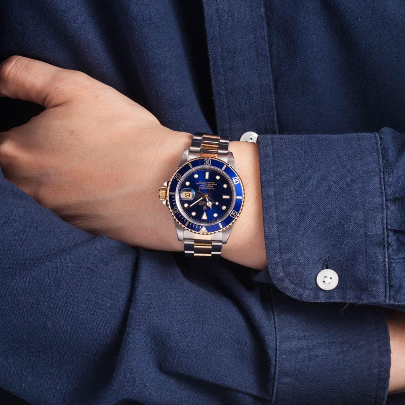 Rolex Submariner 16613 Blue Dial Two Tone Oyster