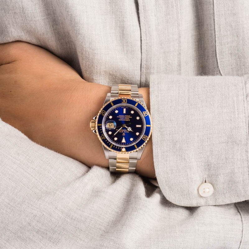 Rolex Two-Tone Blue Submariner 16613