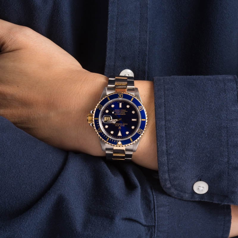 Rolex Submariner Blue 16613 Two Tone Oyster Bracelet