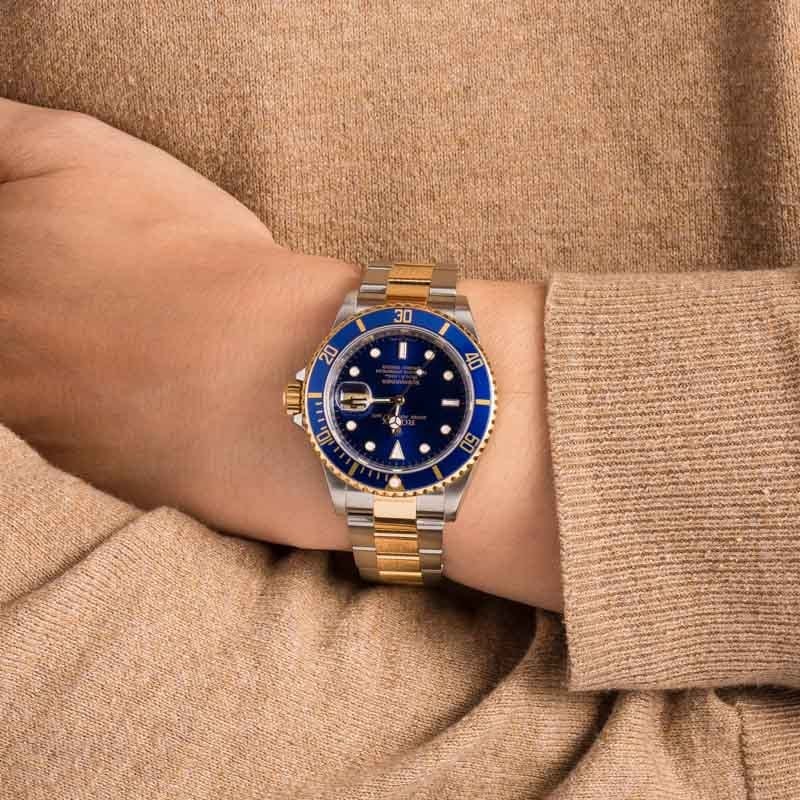 Mens Rolex Submariner 16613 Two Tone Blue