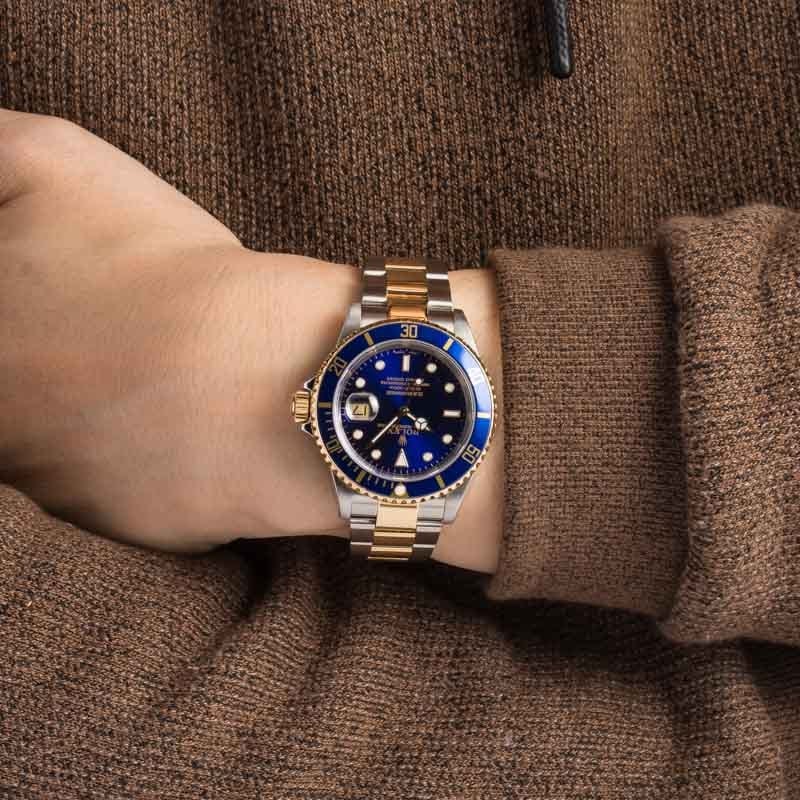 Mens Rolex Submariner 16613 Blue Dial