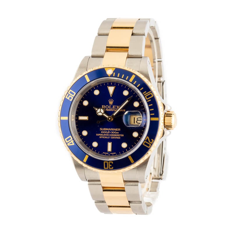 Rolex Two-Tone Blue Submariner 16613