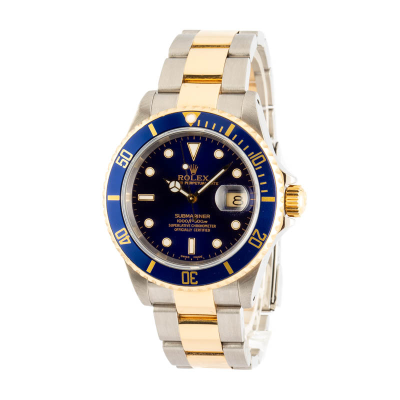 Rolex Submariner Blue 16613 Two Tone Oyster Bracelet