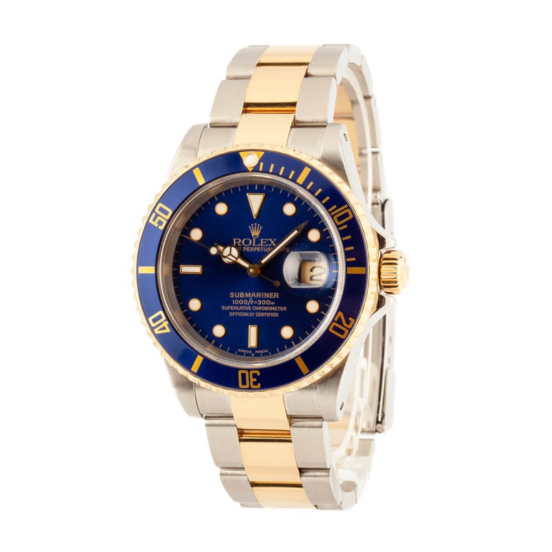 Rolex Submariner Blue 16613 Two Tone Oyster Bracelet