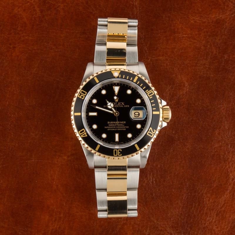 Rolex Submariner 16613 Black Dial with Two Tone Oyster