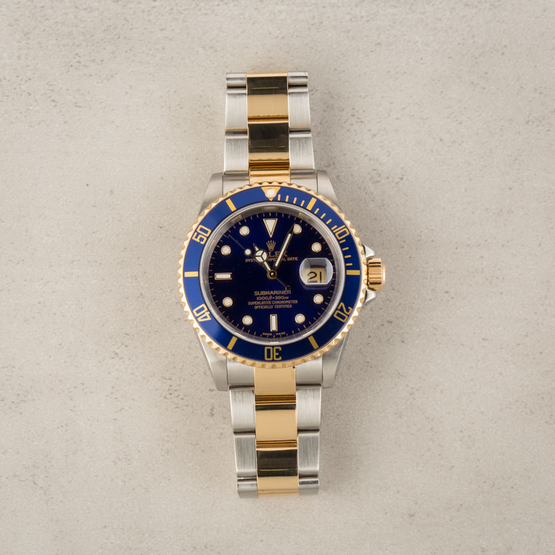 Rolex submariner outlet blue stainless steel