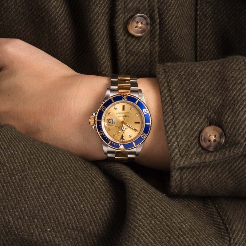 Rolex Submariner 16613 Champagne Serti