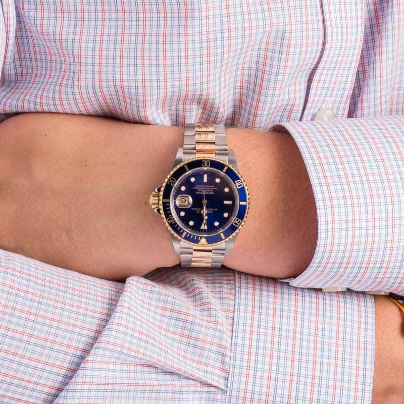 Mens Rolex Submariner 16613 Blue Two Tone