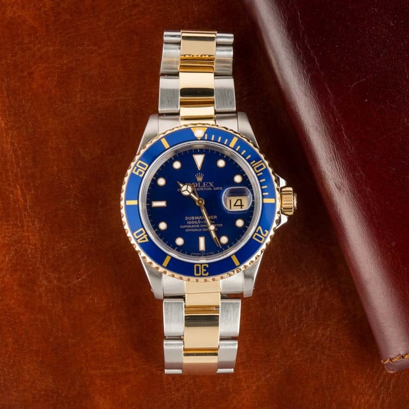 Rolex Two-Tone Submariner 16613 Blue Bezel