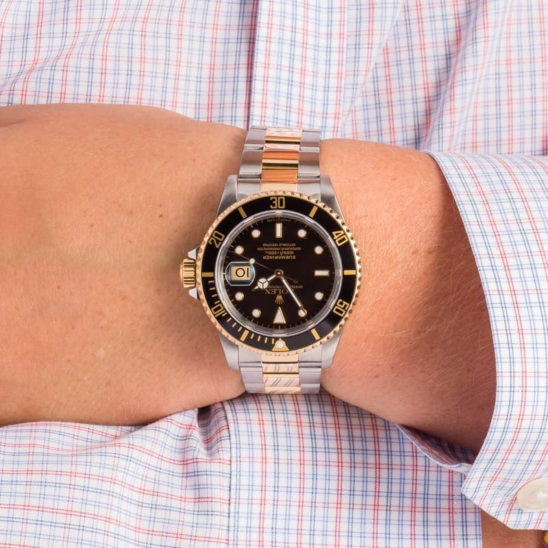 Rolex Submariner 16613 Black Dial with Two Tone Oyster