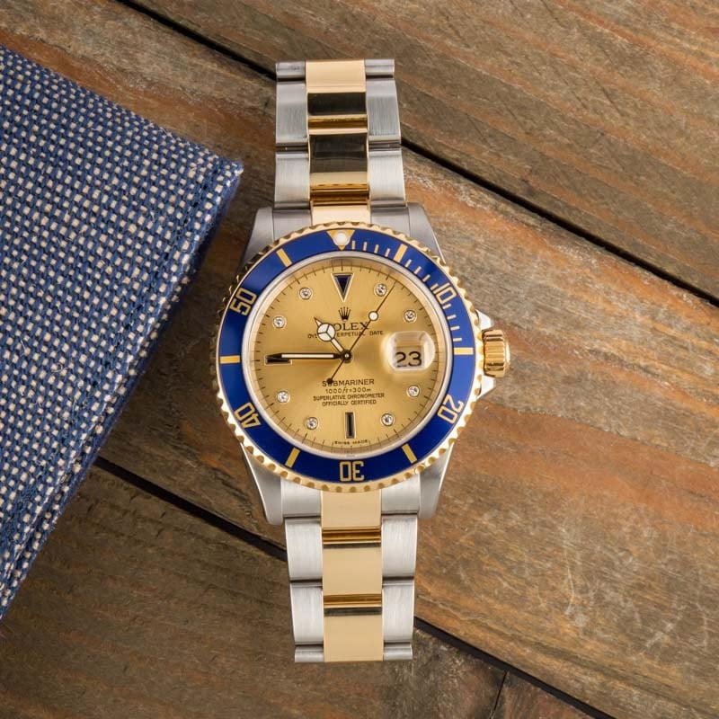 Used Rolex Submariner 16613 Serti Dial