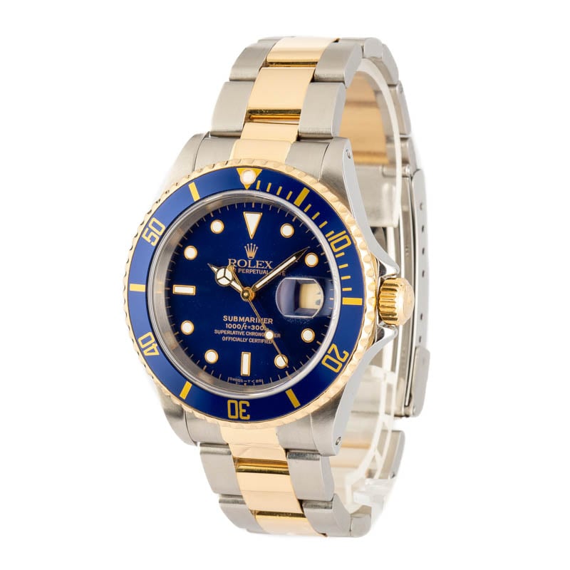 Pre Owned Rolex Submariner 16613 Blue Dial