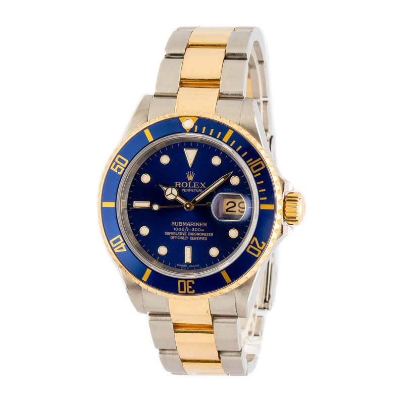 Mens Rolex Submariner 16613T Blue Two Tone