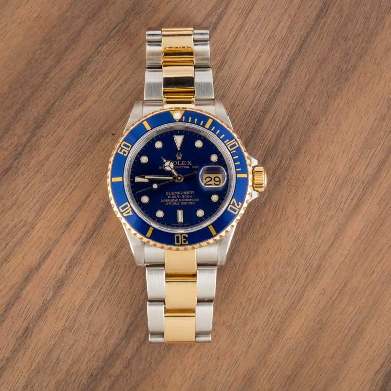 Mens Rolex Submariner 16613T Blue Two Tone