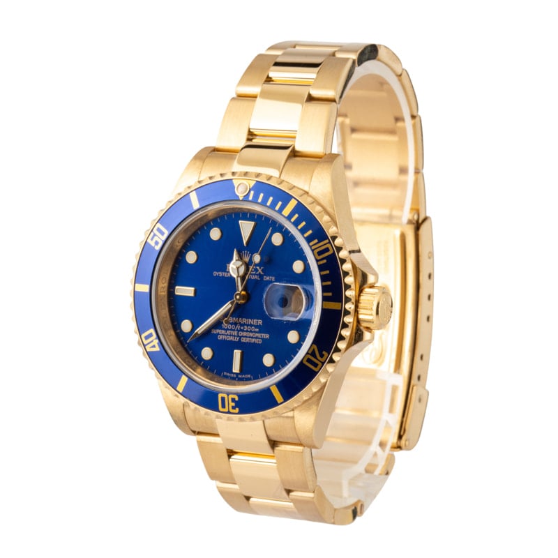 Used Rolex Submariner 18k Gold Model 16618