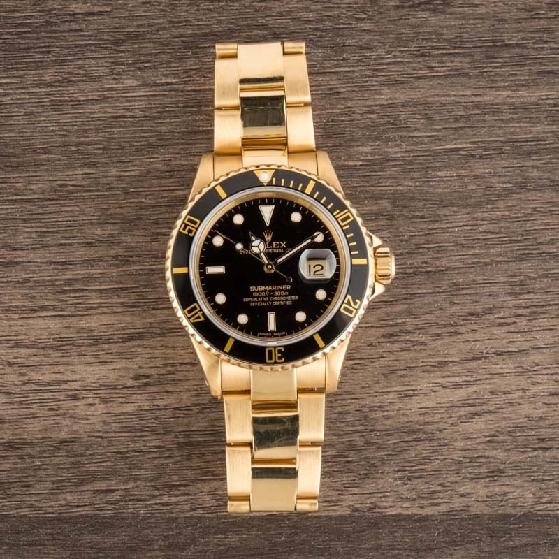 Pre-Owned Rolex Submariner 16618 Black Dial