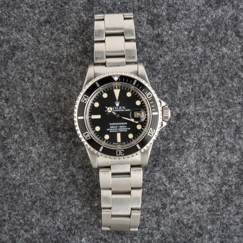 Vintage Rolex White Submariner 1680 Stainless Steel