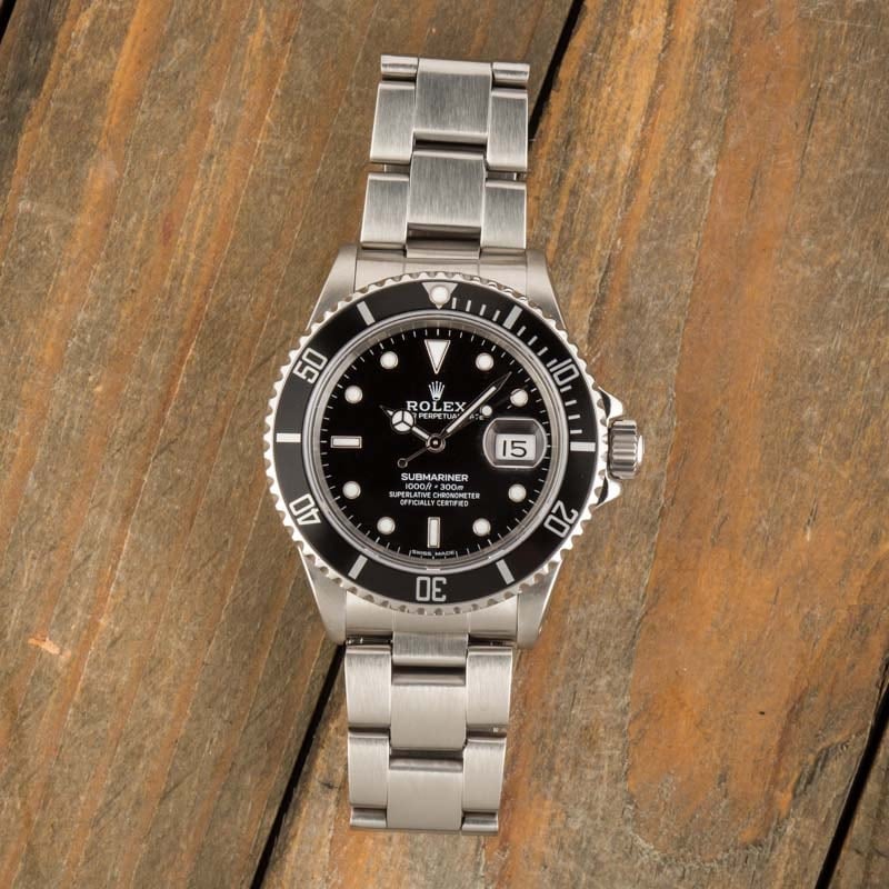 Buy Used Rolex Submariner 168000 Bob s Watches Sku 159683